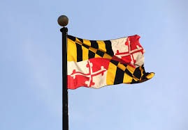 Picture of Maryland State Flag on a flag pole