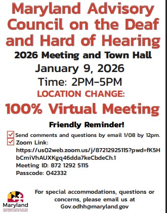 ODHH Jan. 09, 2026 meeting flyer