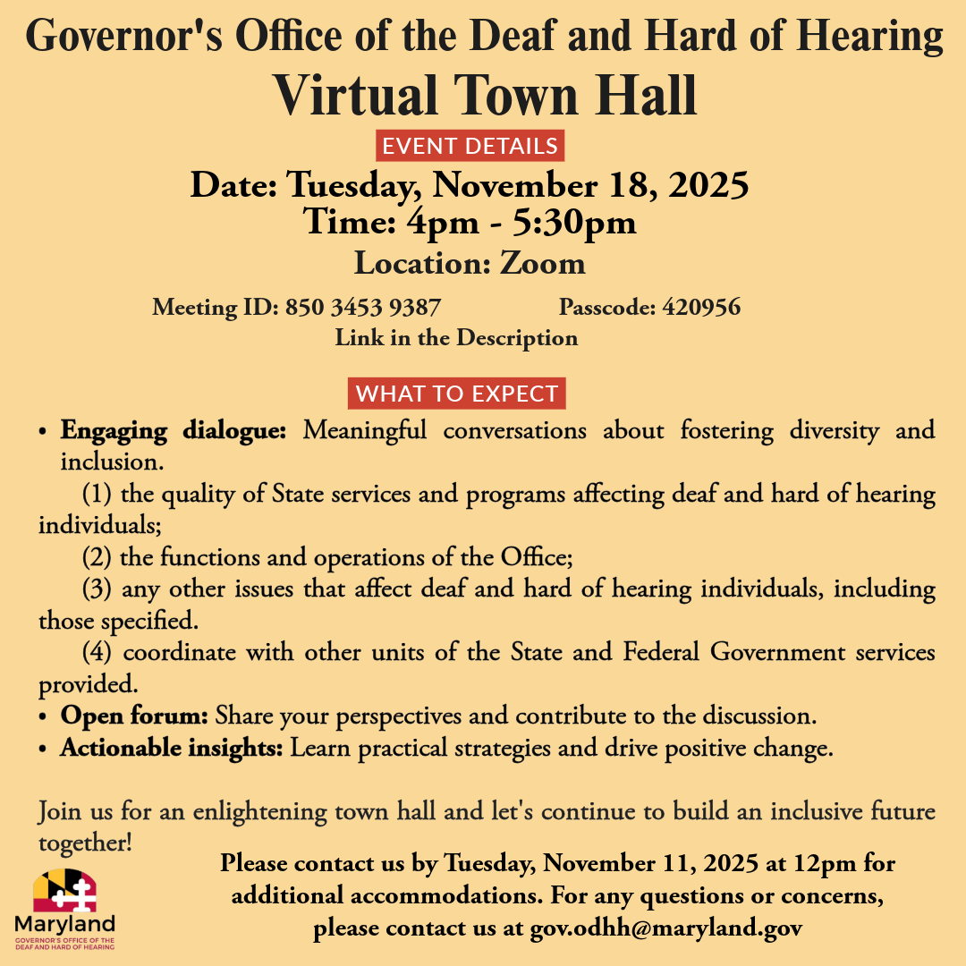 ODHH Nov. 18, 2025 Town Hall Meeting