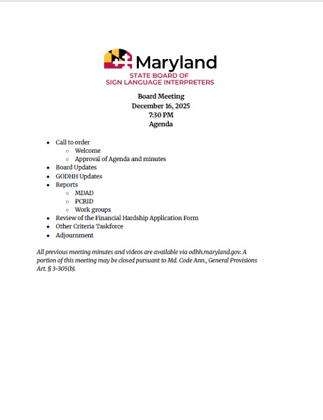 Dec. 16, 2025 Agenda