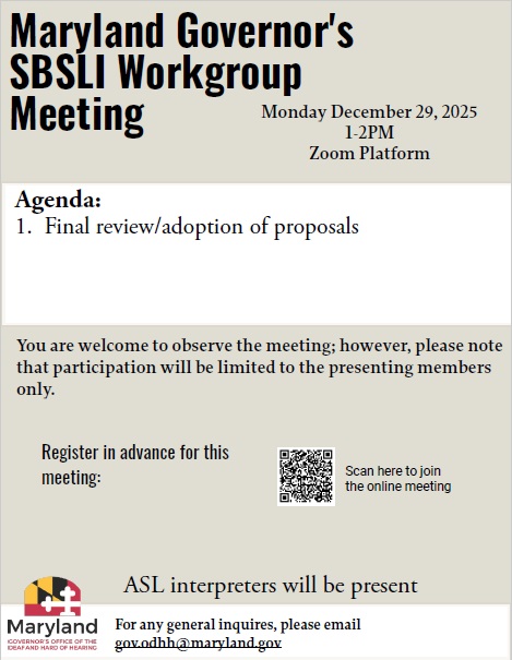 Gov Office Workgroup Meeting Dec. 22, 2025