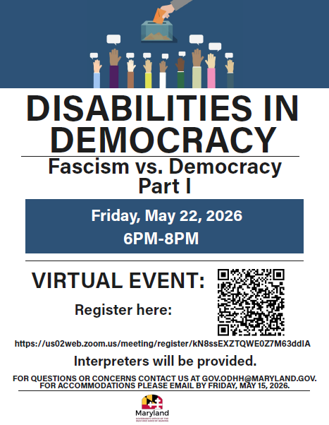May 22, 2026 Disabilities in Democracy Virtual Meeting
