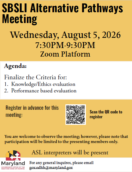 SBSLI Aug. 5, 2026 meeting