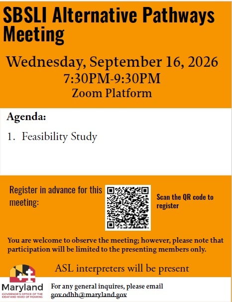 SBSLI Alternative Pathways Meeting, Sept. 16, 2026